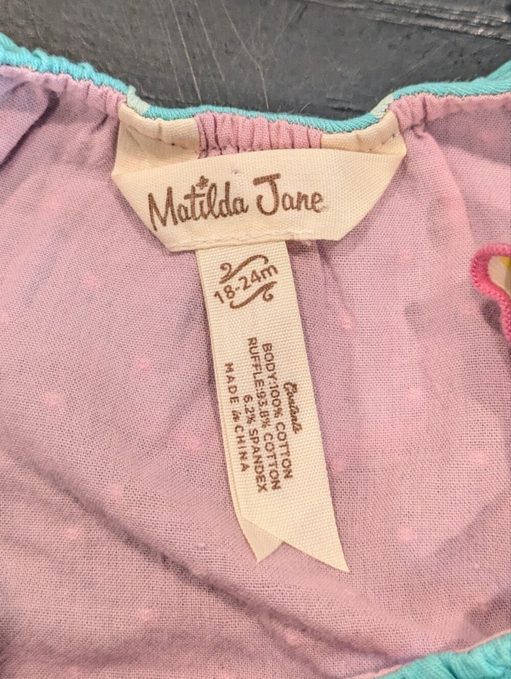 EUC Matilda Jane Tunic Top, 100% Cotton Body, 18-24 mo - Picture 4 of 6